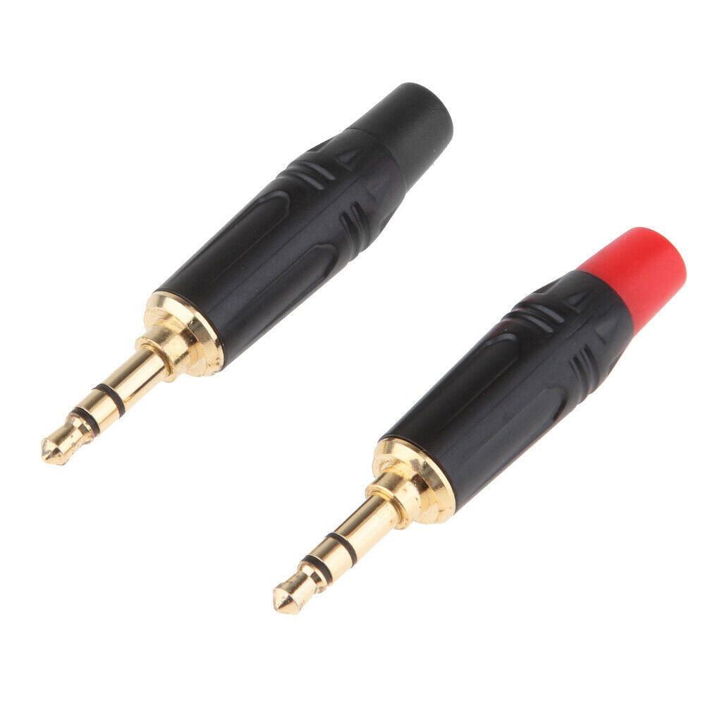 2Pieces 3.5mm 3Pole Male Repair Earphones Audio Solder   Plug Adapter