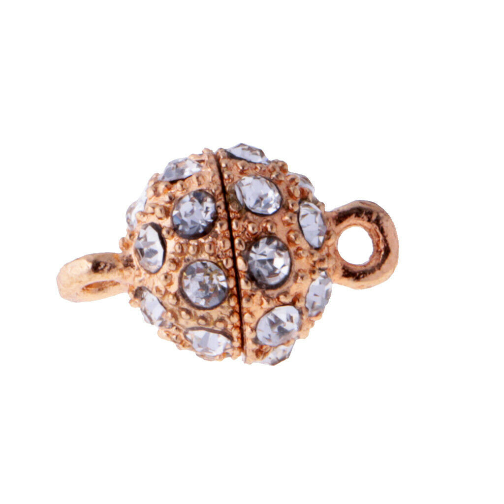 Find 6 pieces of rhinestone round ball brass magnetic clasps jewelry