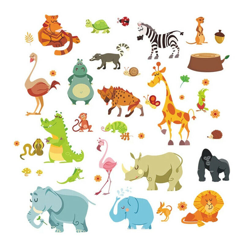 Jungle Animals Wall Stickers for Kids Rooms Safari Nursery Rooms Wall Dec.l8