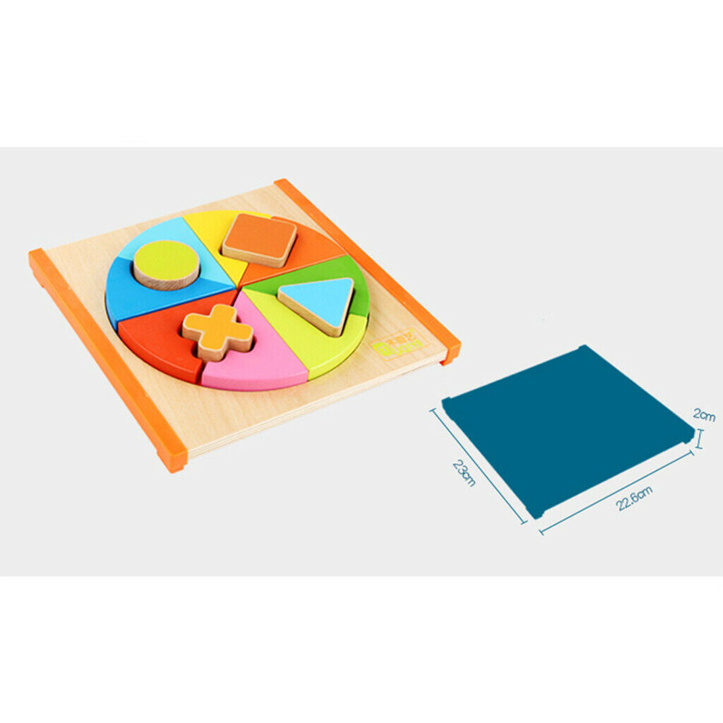 Wooden Geometric Shape Sorter Puzzle Toys - Colors Shapes 2 in 1 Matching Board