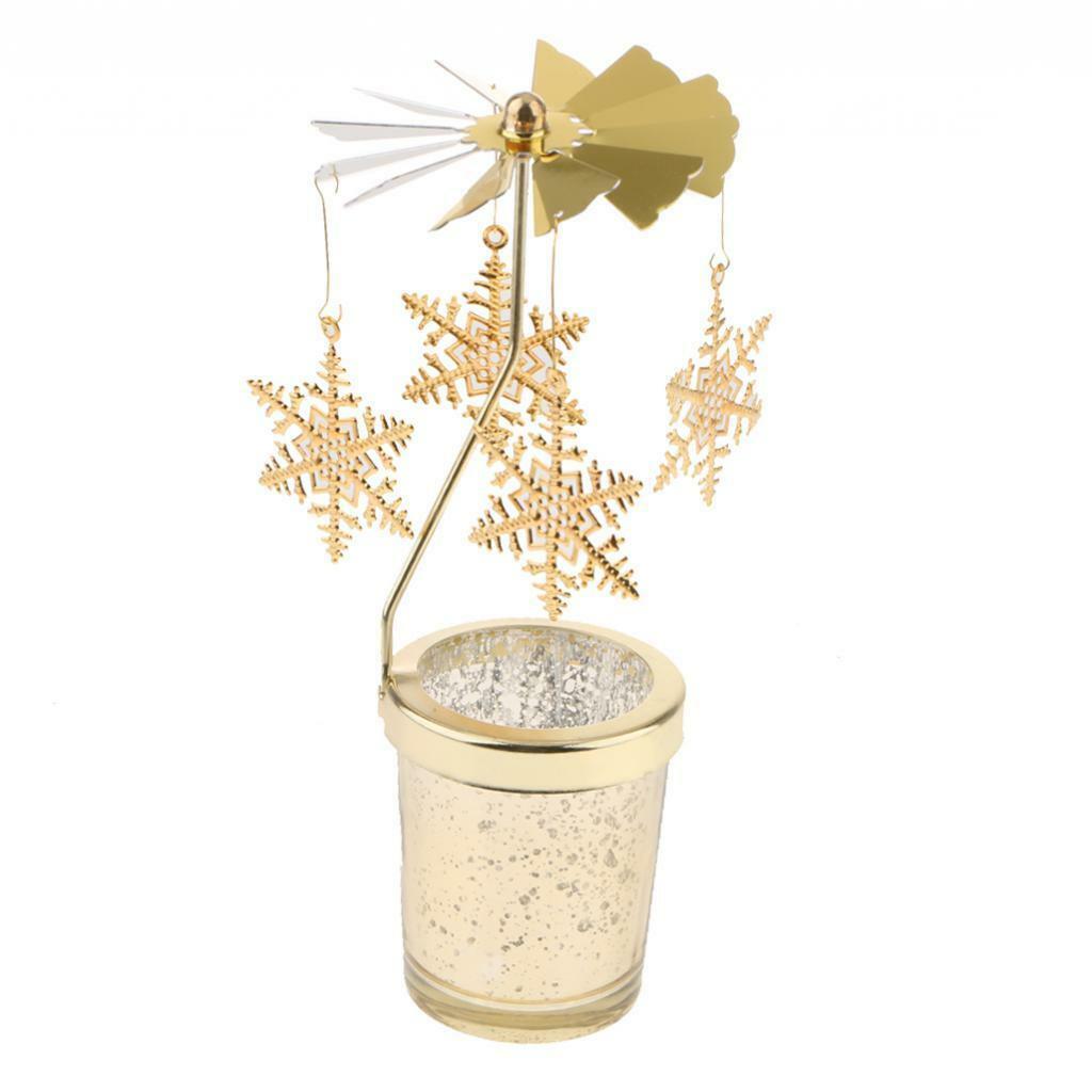 Snowflake & Elk Rotating Carrousel Candle Holder for Christmas Wedding Decor