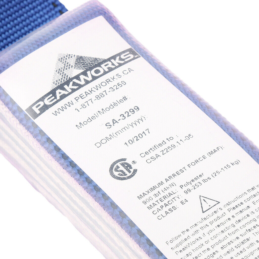 Fall Protection 33cm Shock Absorbing Lanyard Polyester Webbing Lifeline