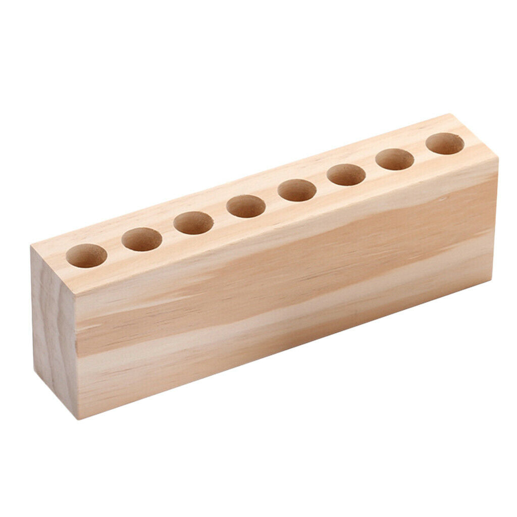 Wood Makeup Storage Organizer 8 Holes Lipstick Holder Cosmetic Case Jewelry