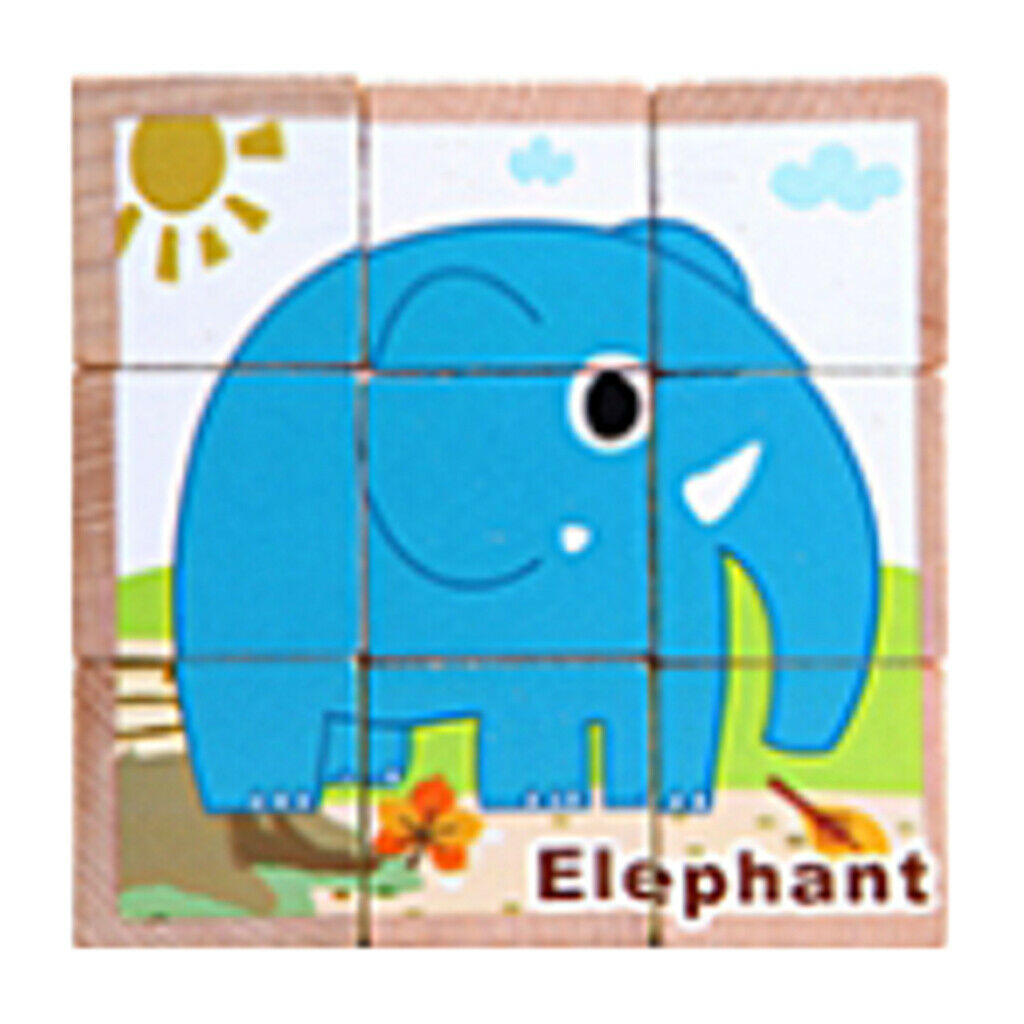Wooden Early Education Baby Gift 3-D Six Area Jigsaw Puzzle Forest Animals