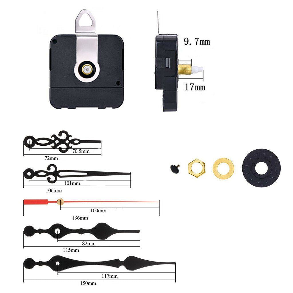 1Set Aluminum Quartz Wall Clock Movement Clock Repair Mechanism Wall Home