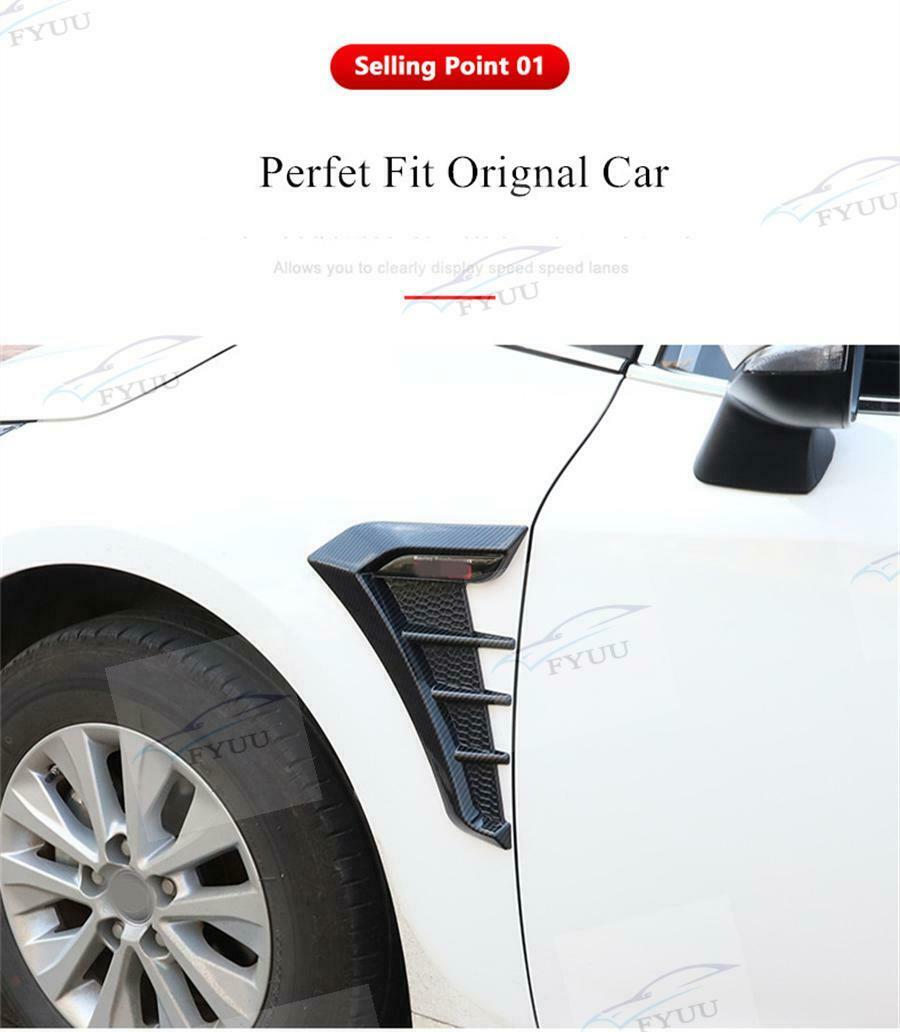 Universal Glossy Black Car Side Body Marker Air Flow Fender Wing Vent Trim Cover