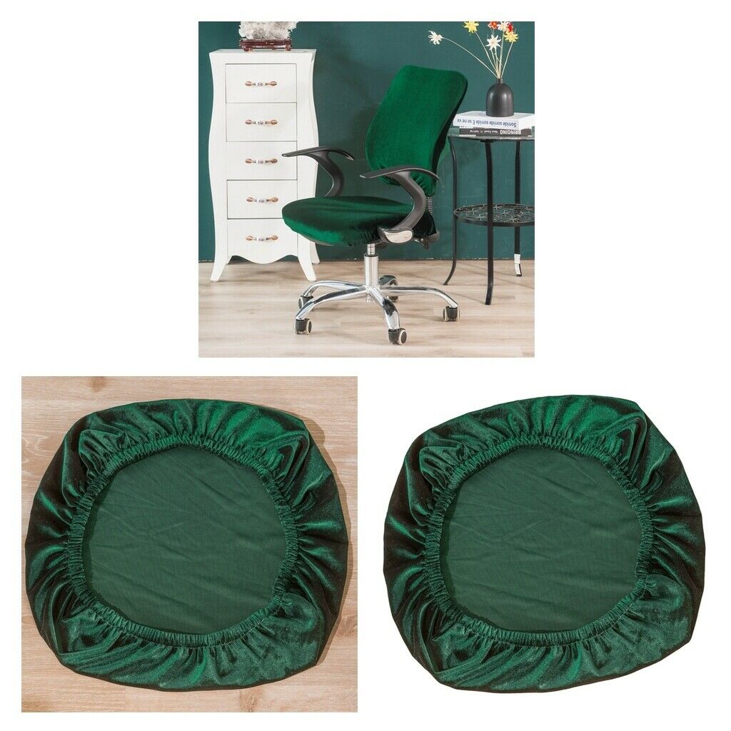 2x Removable Chair Covers Made Of Stretch Velvet Seat Seat
