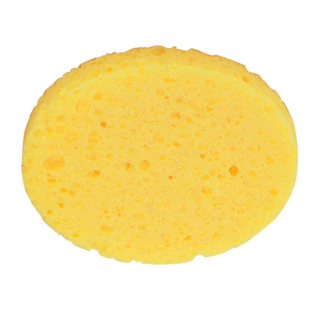 10Pcs Face Cleansing Washing Pad Puffs Makeup Cosmetic Removal Sponge Yellow