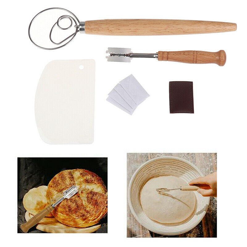 Bread Baking Tool Set Danish Dough Whisk Plastic Dough Scraper for HomemadeJ_DD