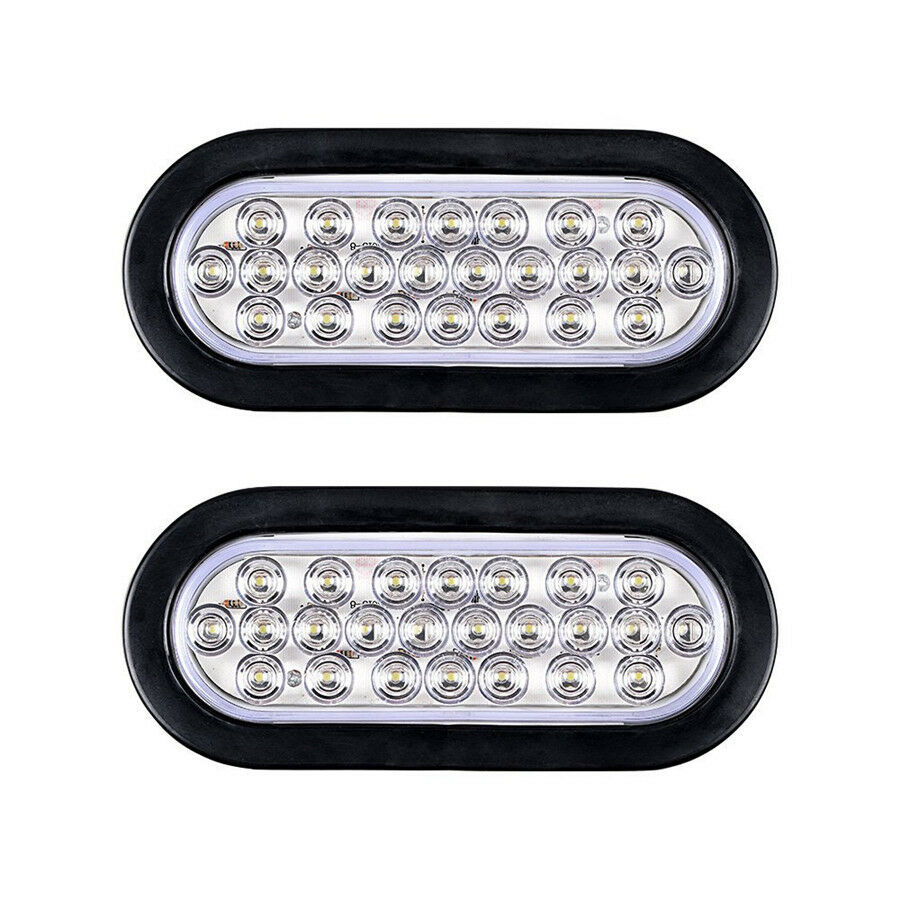 2Pcs 6" 24 LED Car Truck White Reverse Backup Fog Side Marker Lights Waterproof