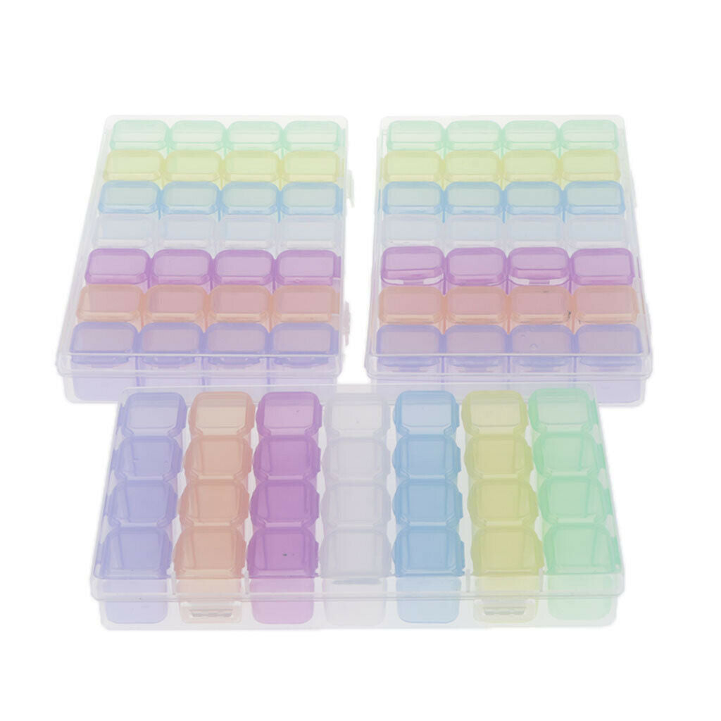 3Pcs Plastic Jewelry Organizer Container Storage Box Single Mini Plastic Storage
