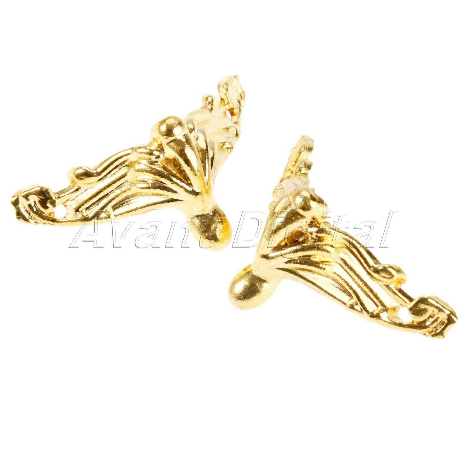 Zinc Alloy Jewelry Chest Wood Box Feet Leg Corner Protector Decor 1.02"*0.75"