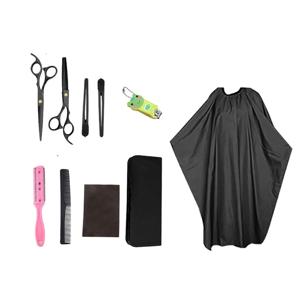 8Pcs Hair Cutting Scissors Kit w/ Accessories Cutting/Thinning Scissors