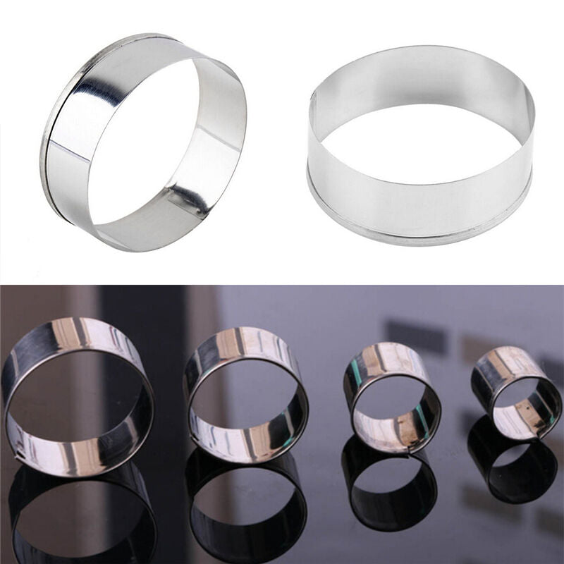 4 pcs Stainless Steel Round Circle Cookie Fondant Cake Mould Cutter Tool Hot WB