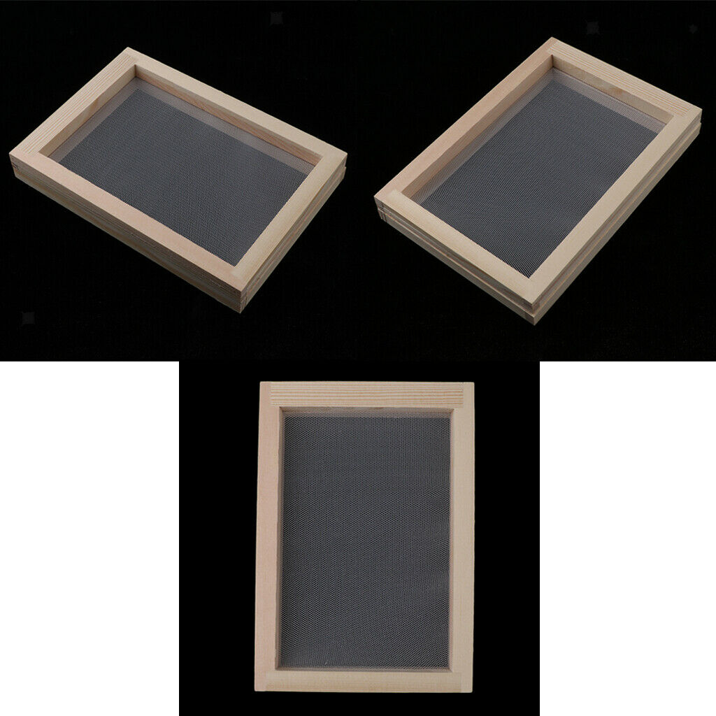 3 Sets Wood Paper Making Shape Frame Screen for Diy Art Paper Craft