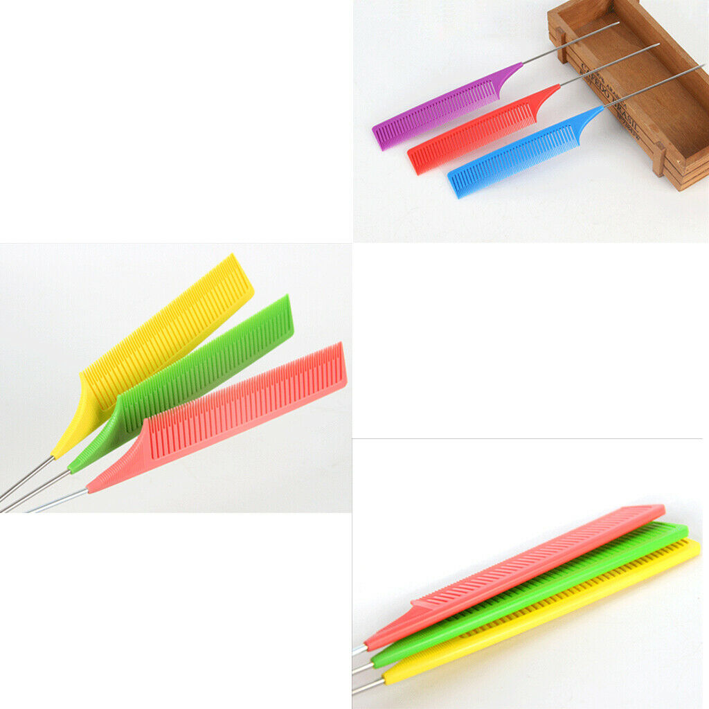 ABS Sectioning Weaving Highlighting Foiling Hair Comb Dyeing Combs Black