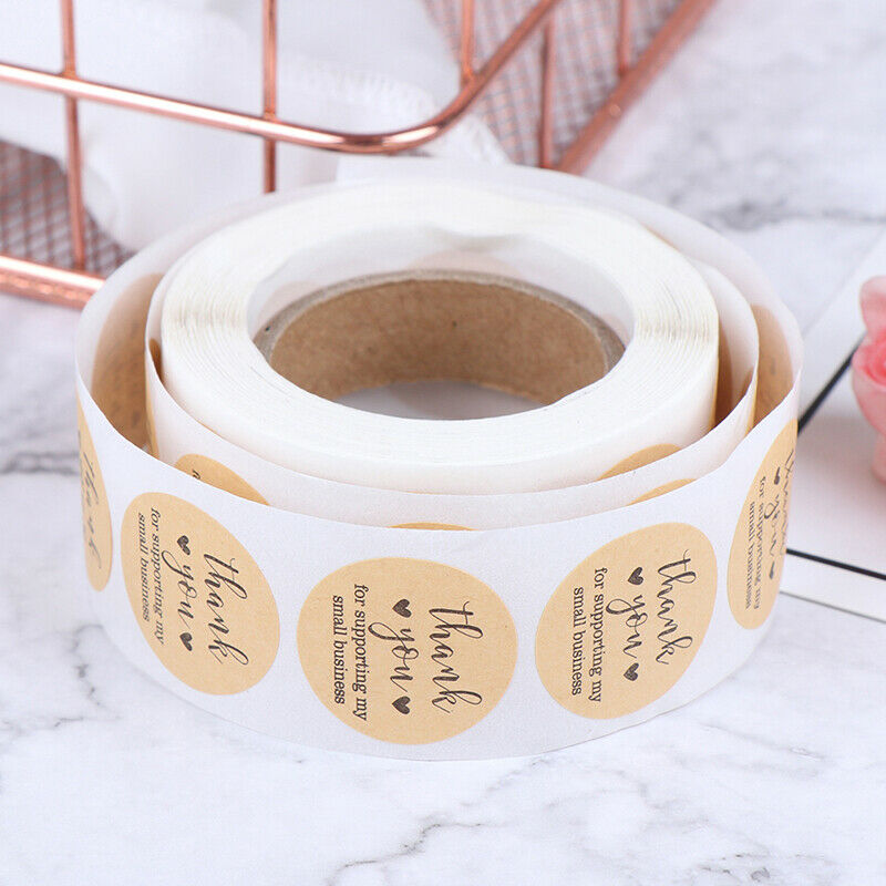500PCs/roll Handmade Thank You Stickers Paper Label  Round Stationery Dec.l8