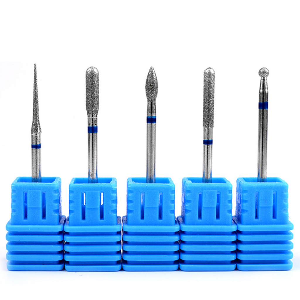 5Pcs Alloy Mini Barrel Head Drill Bits Set Nail Tips Grinding Head