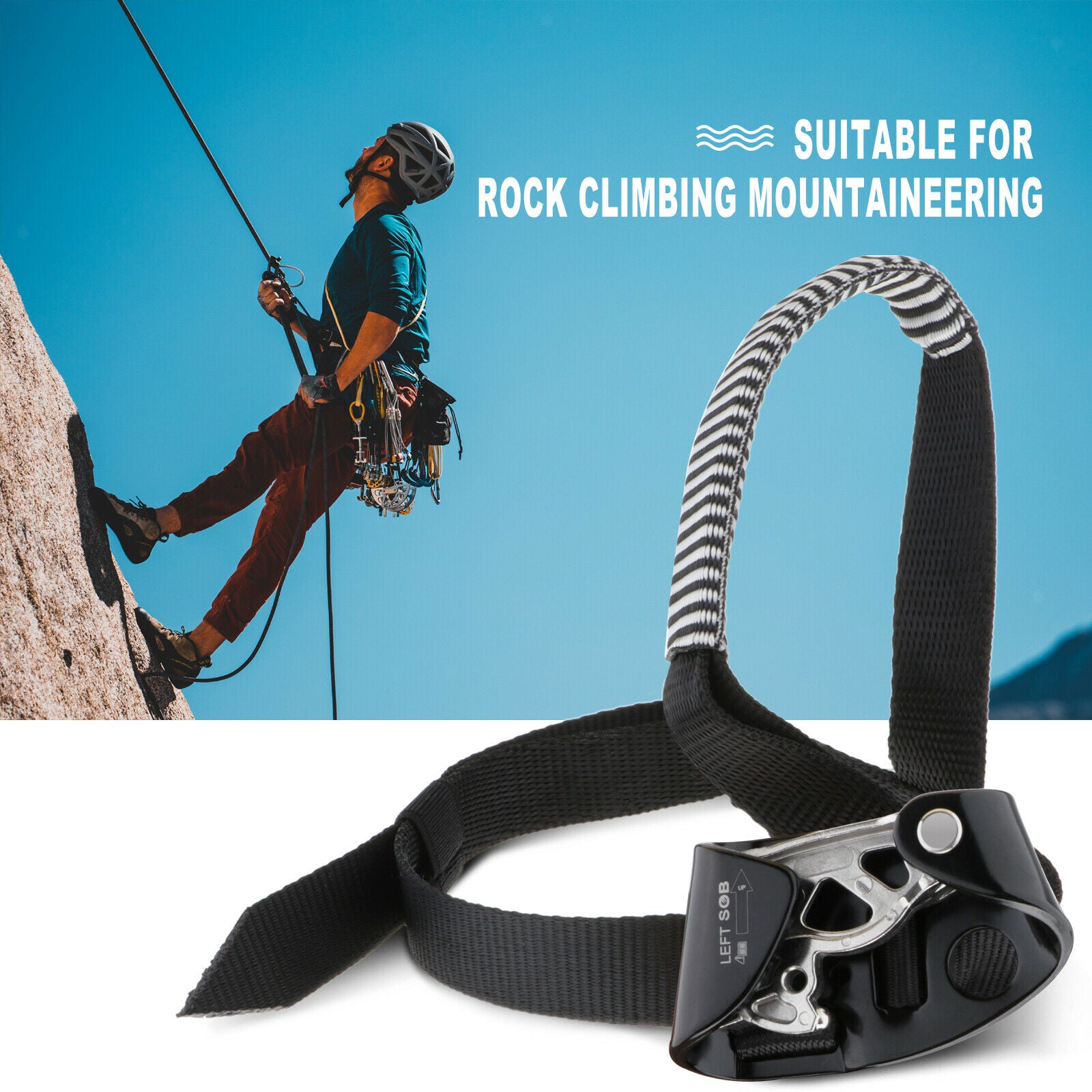Right+Left Foot Ascender Riser for Mountaineering Engineering Protection