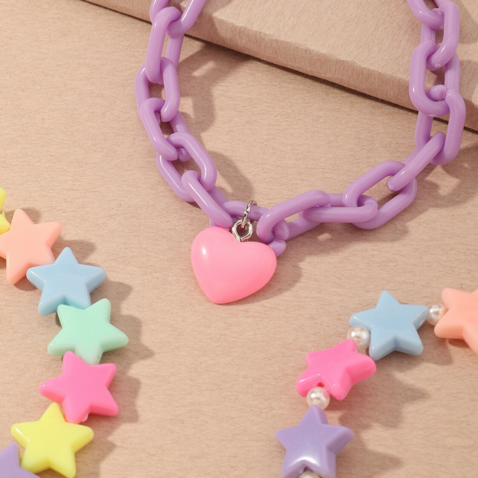 1Set Fashionable Girls' Bracelets Sets Stars Pendant Bangle Birthday Gifts