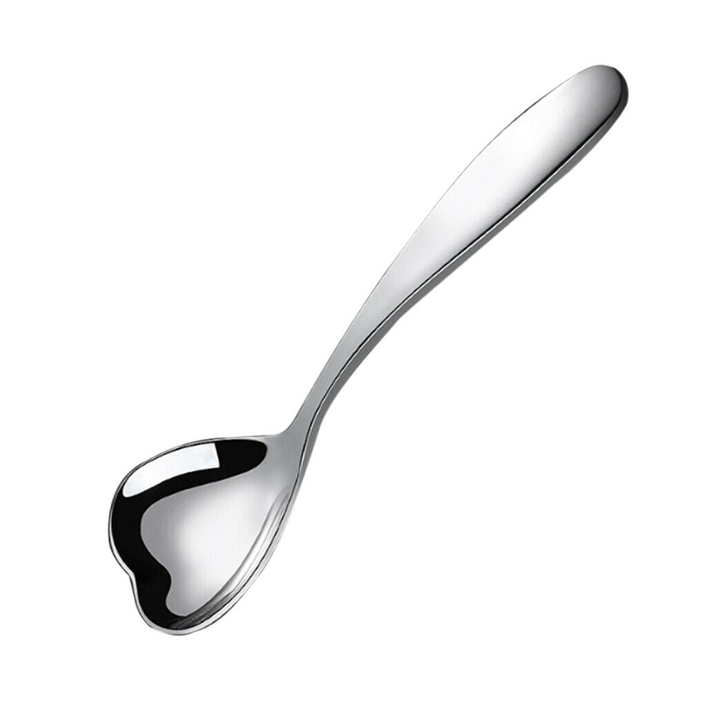Creative Cute Heart-Shaped Stainless Steel Soup Spoon Stirring Scoop 14.5cm