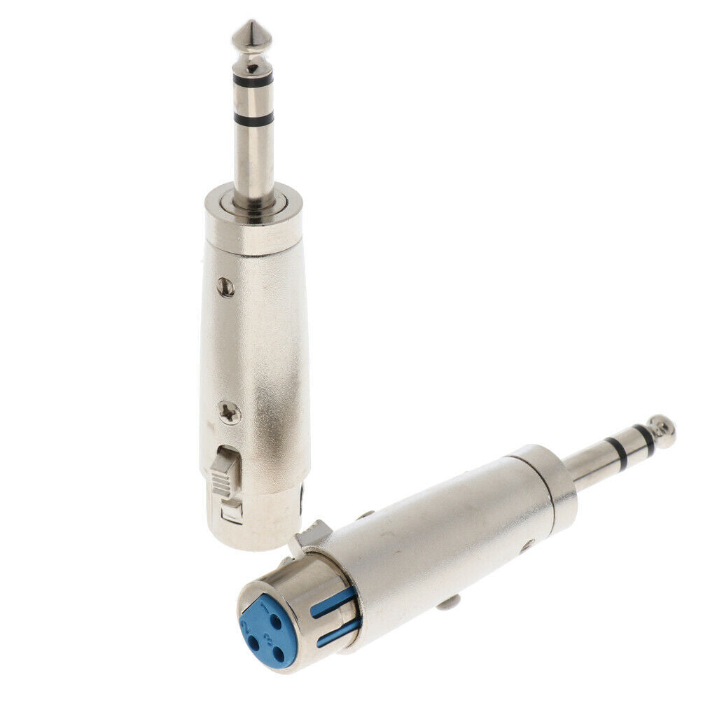 2 Pcs XLR Female to 6.35mm Stereo Sound Male Plug Audio Converter Adapter