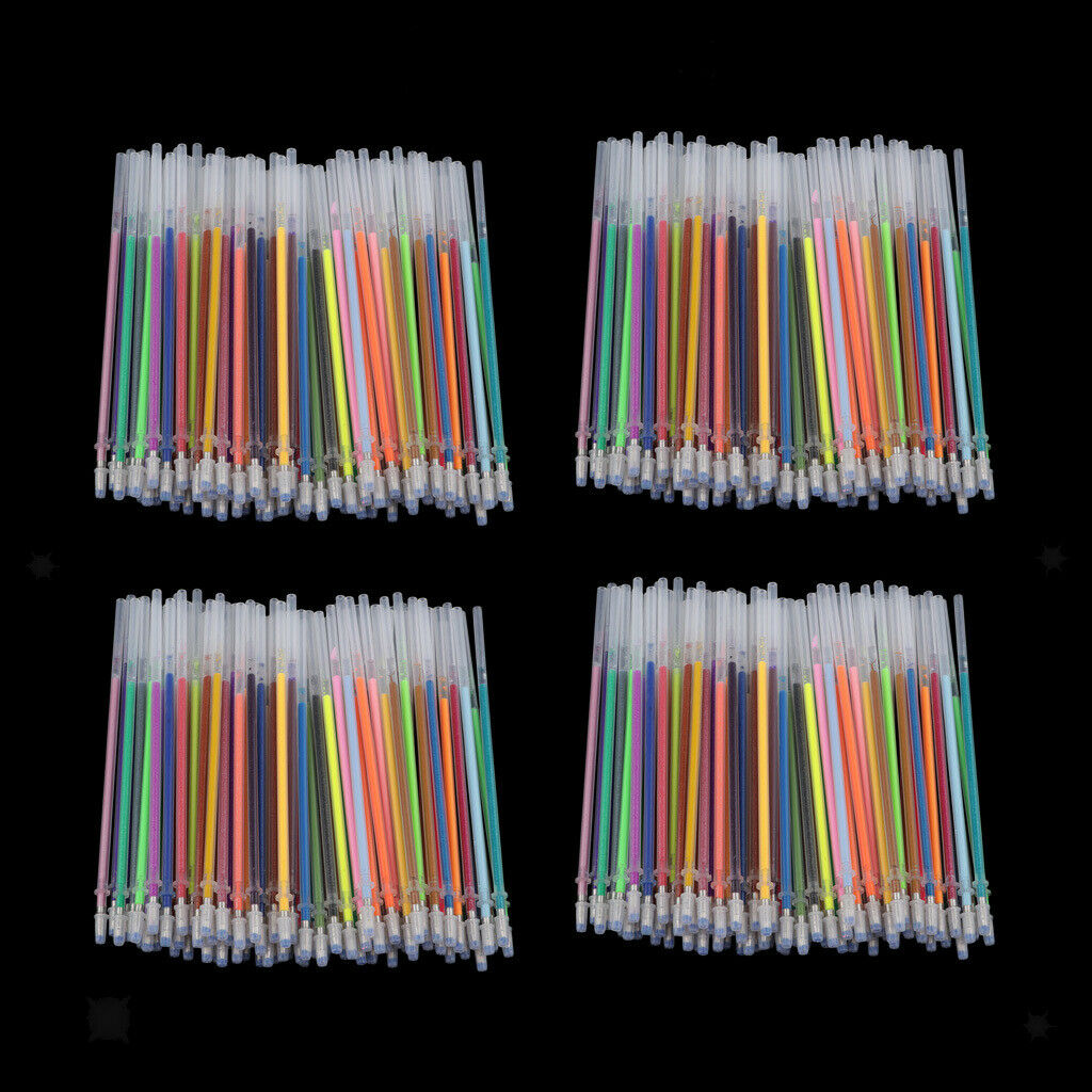 400Pcs Colorful Gel Pen Refills Markers Writing Stationery Art Painting