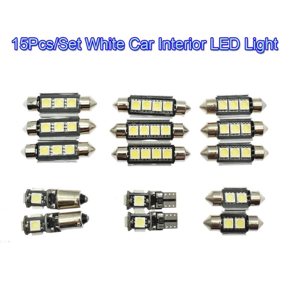 15PCS White LED Interior SMD Light Kit For Mercedes Benz W203 C Class 2000-2007