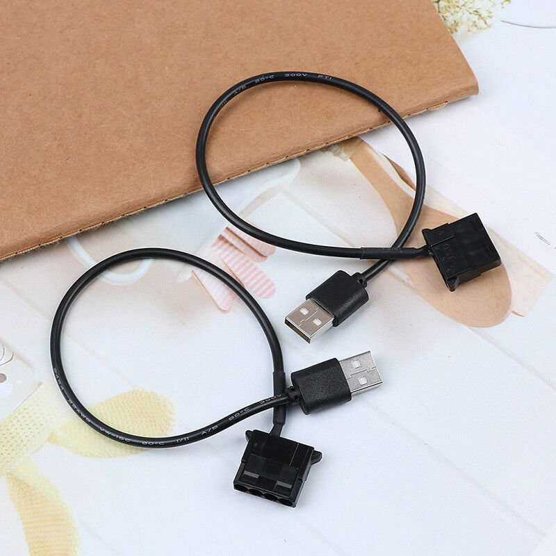 2x PC Fan 4 Pin 12V to 5V USB 2.0 Connection Cable Adapter D6O5 BDAUATDD