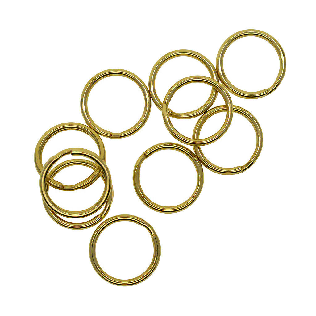10 Pieces Round Solid Brass Split Key Ring Chain Hook Hardware Keyrings