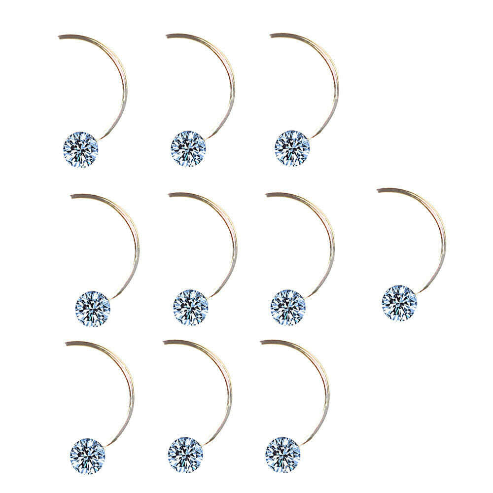 10Pcs Nail Art Tips Rhinestone Glitter Jewelry Decoration Rhinestones 13