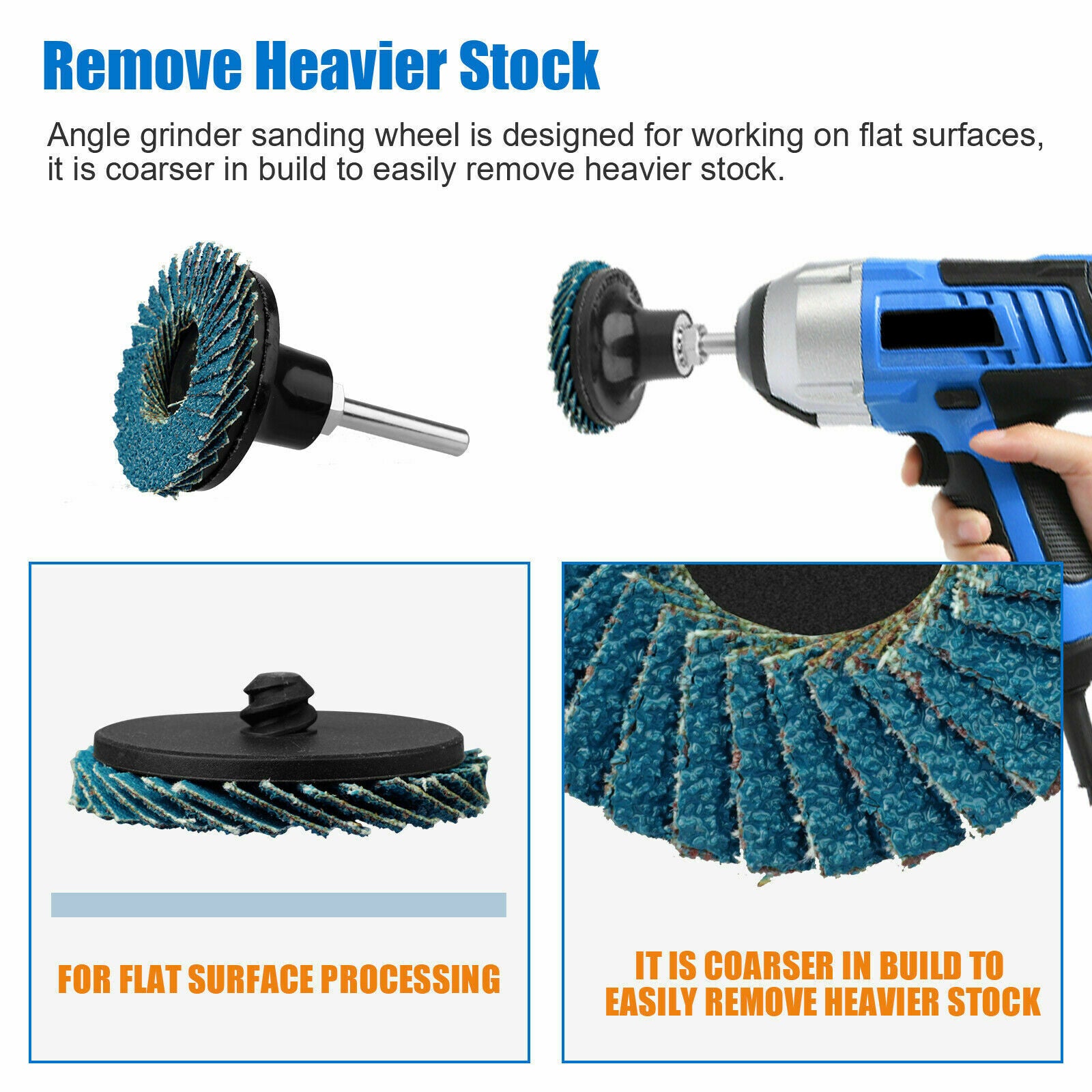 21PCS 2 Inch Sanding Flap Disc Angle Grinding Wheels Set Polishing W/Holder Kit