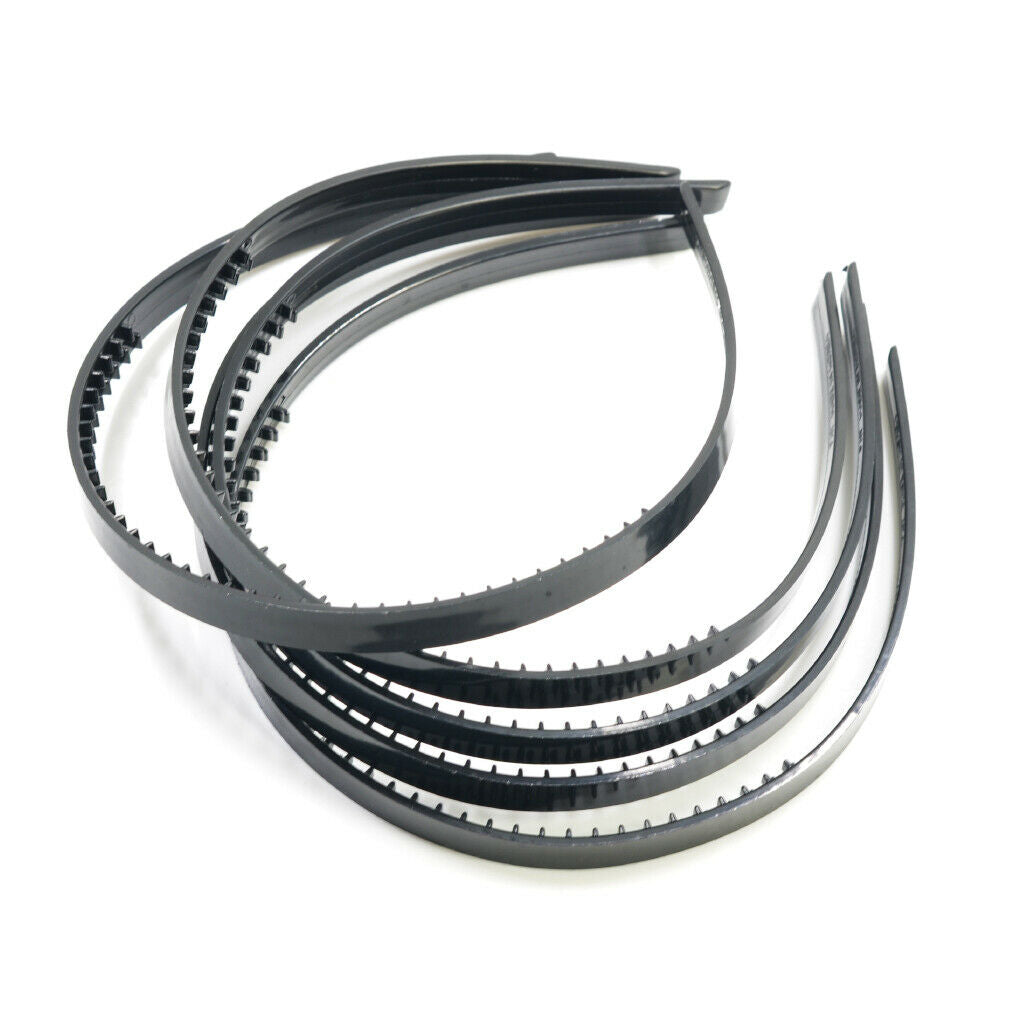10x 10MM White Black Plain Plastic Hair Band Headband Head Hoop DIY Headwear
