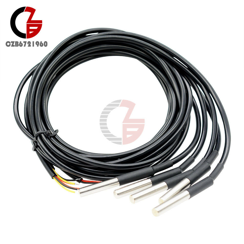 2PCS Waterproof Digital Thermal Sensor Probe DS18B20 1M DS18S20 for Arduino