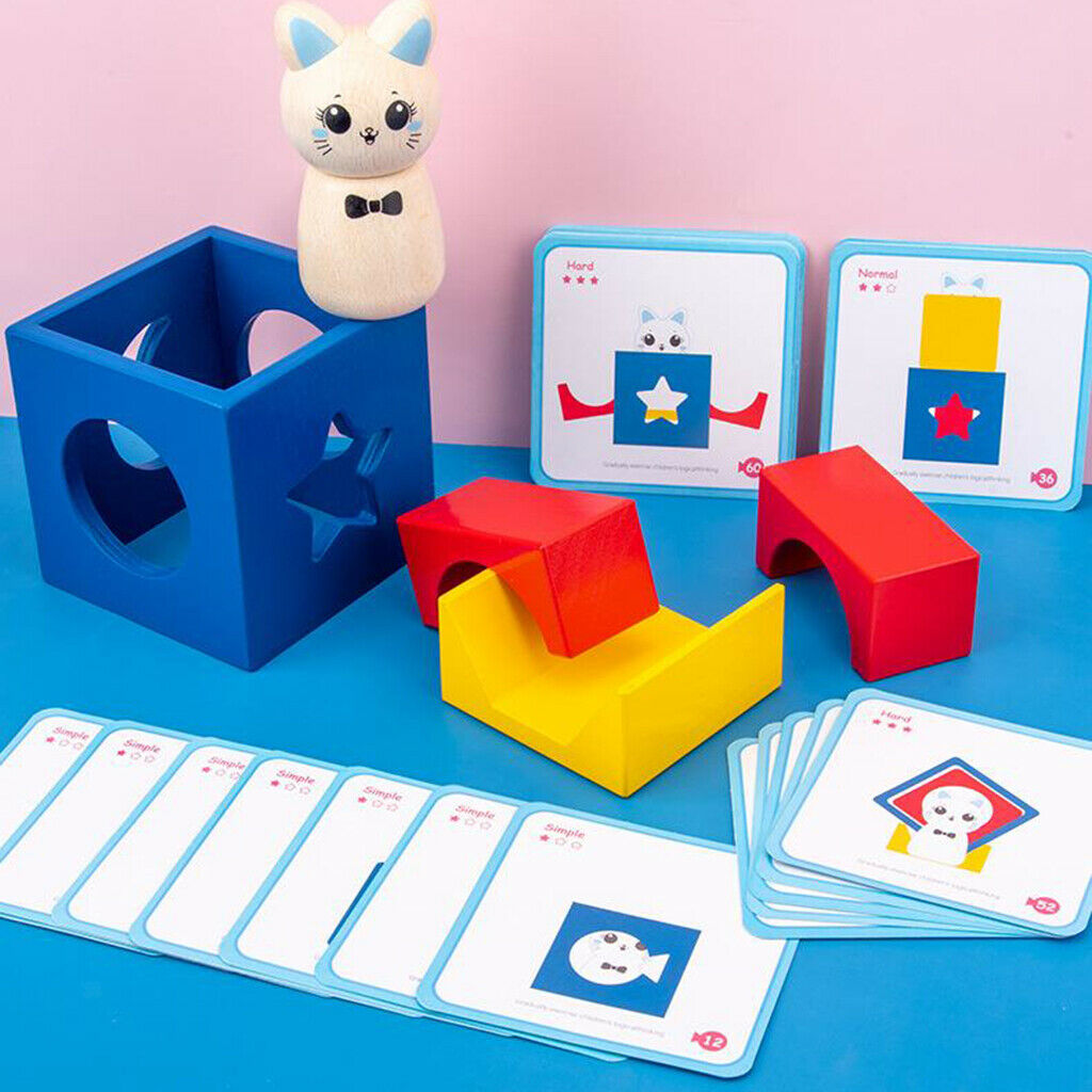 Wooden Kitten Adventure Game Toys Matching Game for Kids Early Development