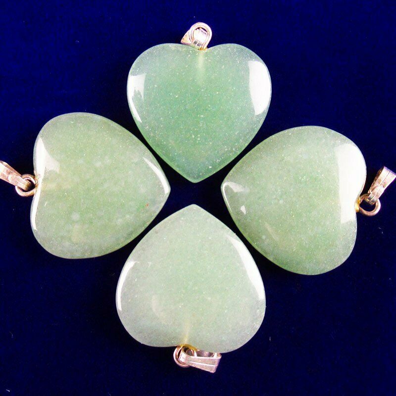 10pcs 20x20x6mm Natural Green Aventurine Heart 40g Pendant Bead A-235SK
