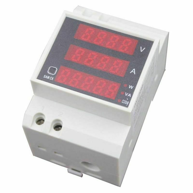 D52-2048 DIN Rail Digital Voltage Current Voltmeter Power Meter Ammeter J4Y5