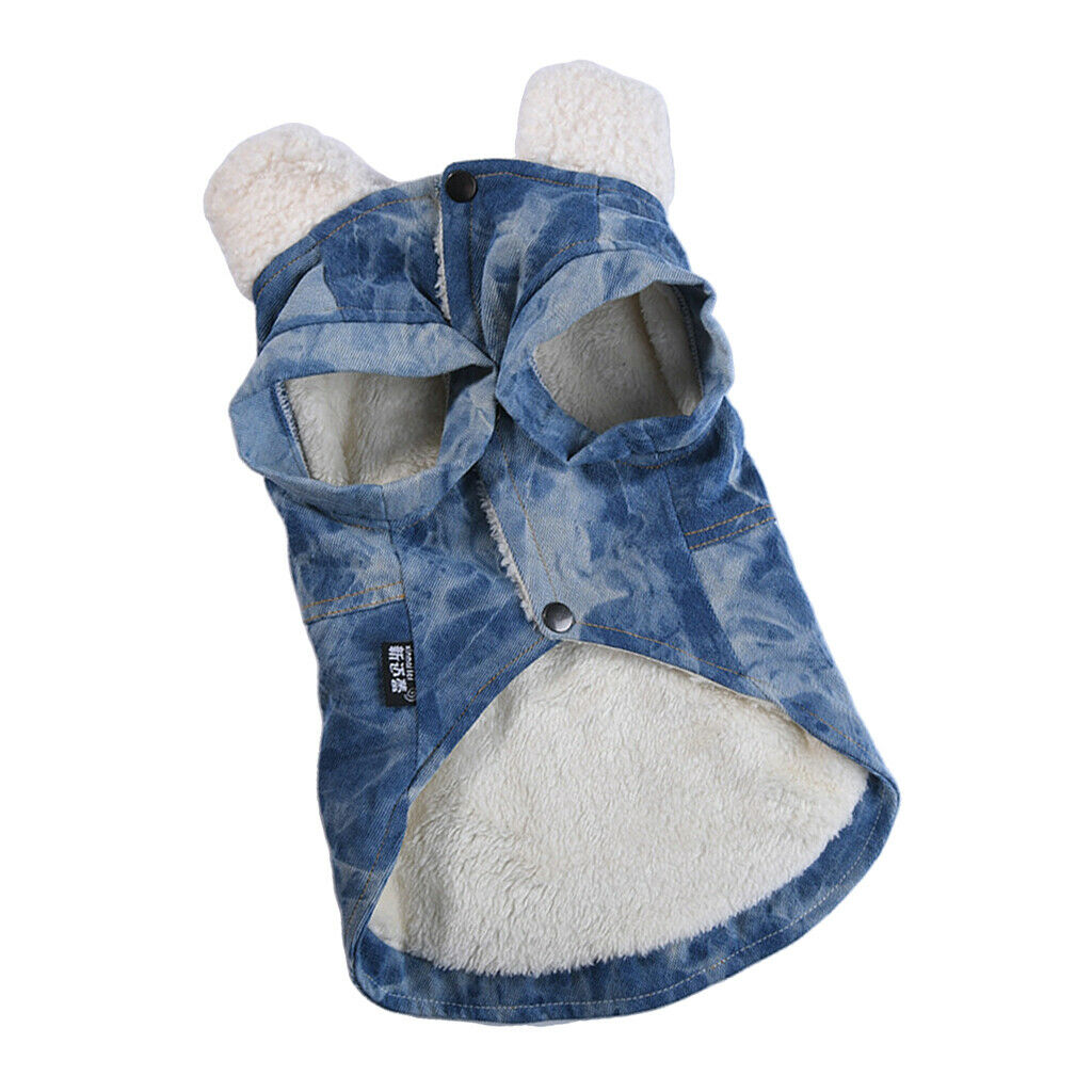 Puppy Winter Jacket Dogs Soft Jacket Apparel For Animals Puppies Blue-M