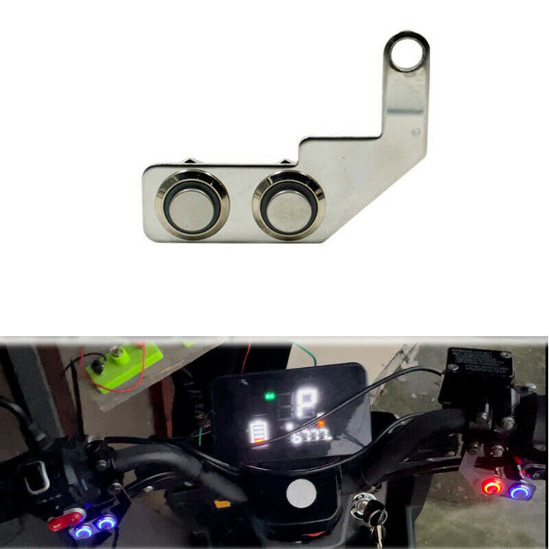 Motorcycle Switch Handlebar ON-Off Push 2 Buttons Waterproof LED for Light Horn