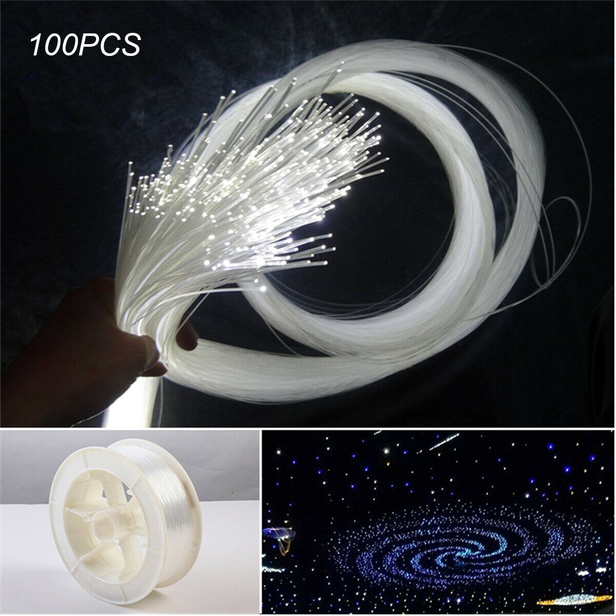 100PCS /Set 0.75MM* 300CM Car Star Atmosphere Light Fiber Optic Cable Universal