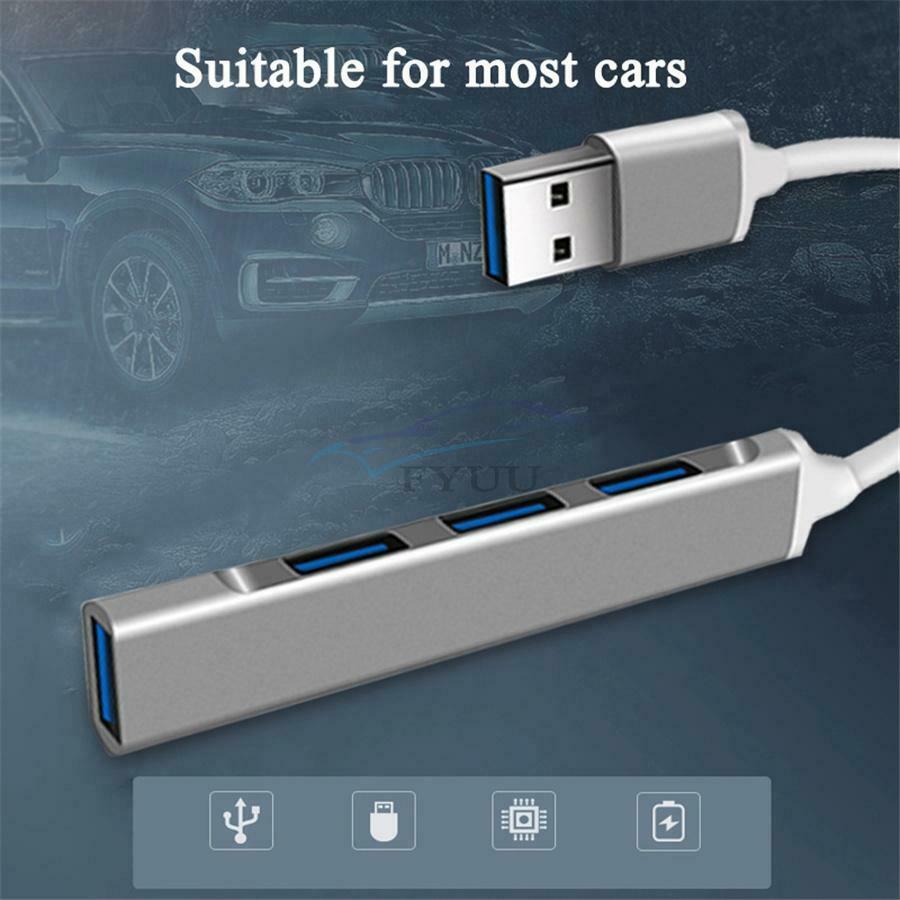 1 Set Anti-scratch High Transmission Rate Gray USB 3.0 Computer Automobile Hub