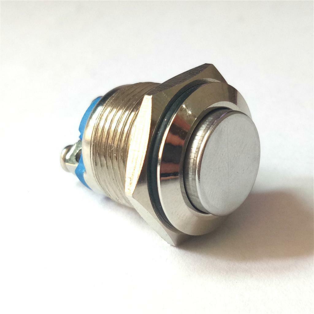 16mm High Round Waterproof Momentary Push Button Switch Copper Contact 1 ON