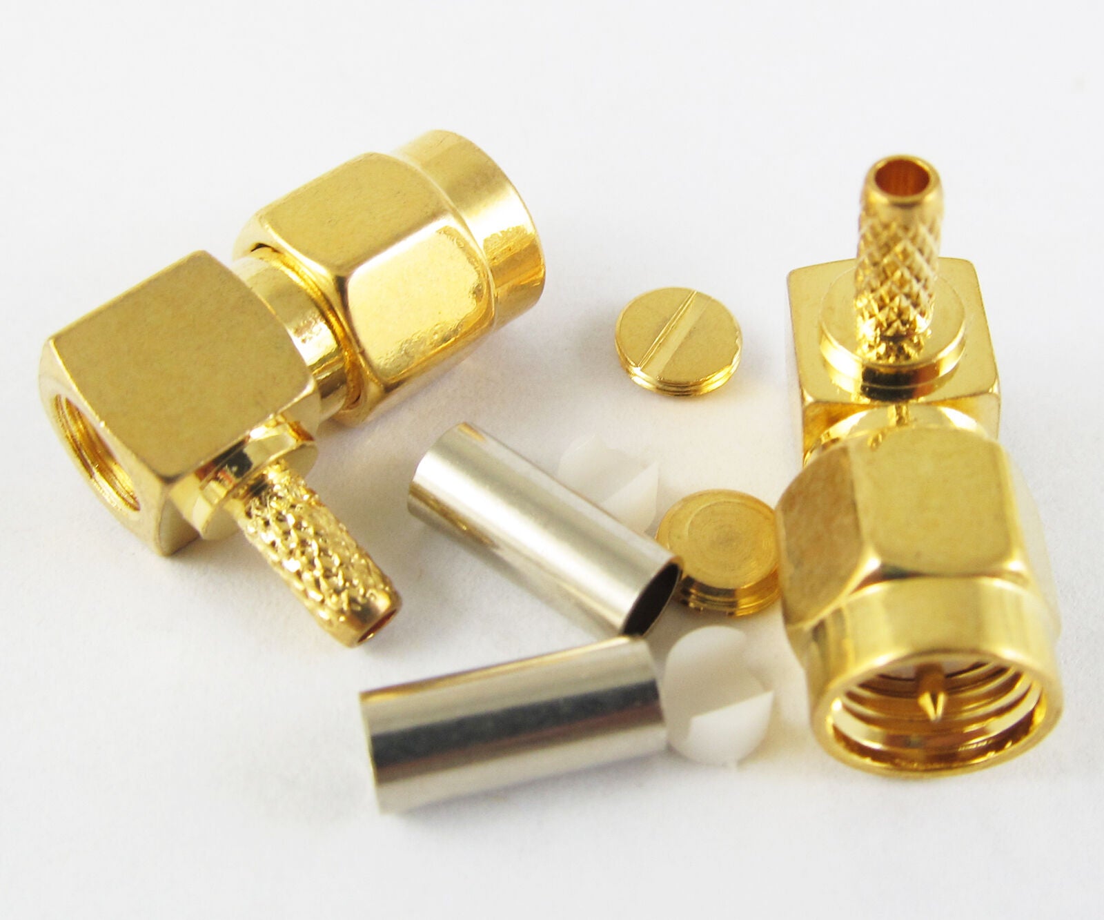 100set SMA Male Right Angle Crimp For RG174 RG316 RG179 RG187 RG188 RF Connector