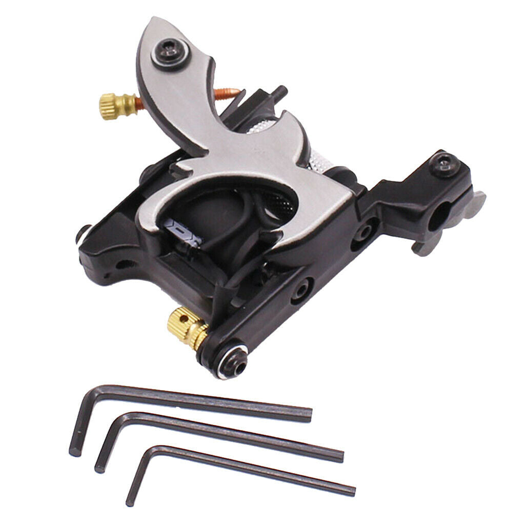 Black Alloy Tattoo Motor Shader Liner 10 Wraps Coil Machine and 3 Regulators