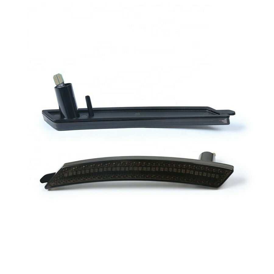 2 Pcs Smoke Color ABS Plastic Approx.110g Rear Fender Red LED Side Marker Light