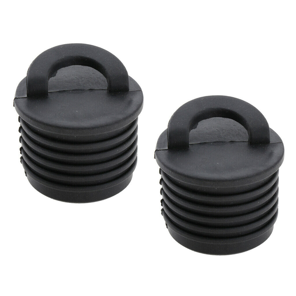 2 lot Kayak Scupper Boat Ribbed Stopper Bung Raft Dinghy Black Replacement