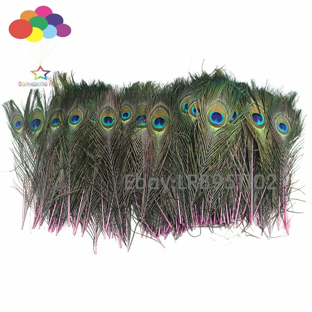 New 100 pcs/lot of beautiful Pink peacock feathers 25-30cm DIY weddings reunions