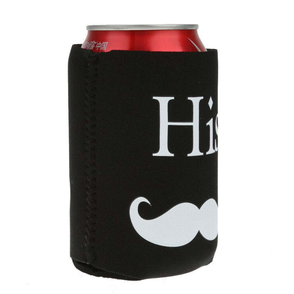1 Set Beer Bottle Tin Can Cooler Sleeve His & Her Wedding Favor Can Holder