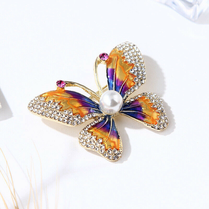 Fashion Handmade Colorful Butterfly Crystal Rhinestone Brooch Pin Jewelry.l8