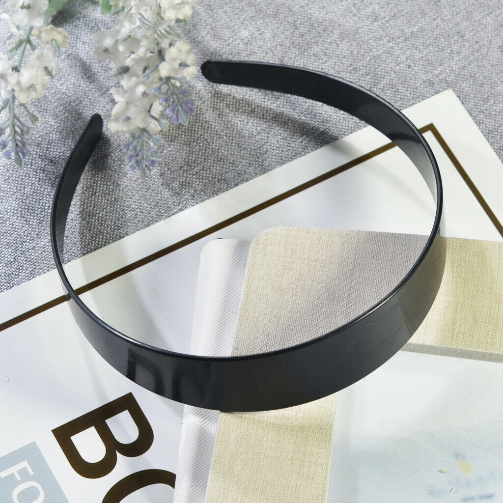 5pcs DIY Plain Plastic Hair Band 3cm Wide Headband Hoop Hair Accessories Black